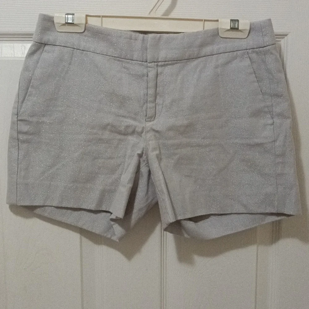 Banana Republic silver metallic linen cotton shorts ladies size 2 - Picture 10 of 11
